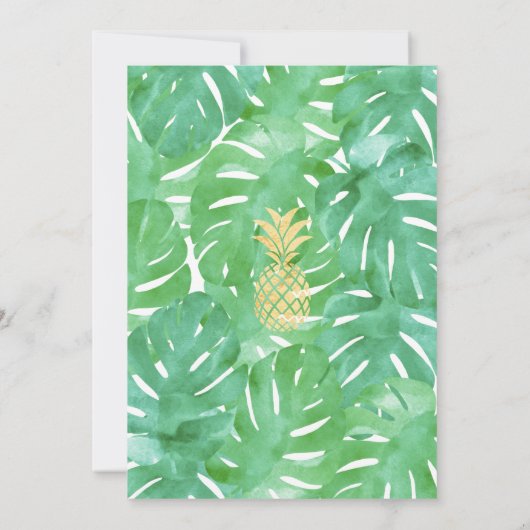 Gouden Ananas Save the Date Kaarten (Achterkant)