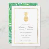 Gouden Ananas Save the Date Kaarten (Voorkant / Achterkant)