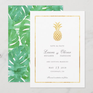 Gouden Ananas Save the Date Kaarten