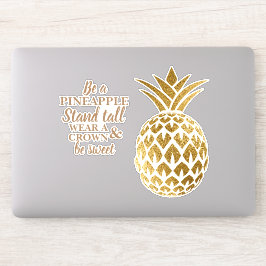 Gouden Ananas Sta Recht Wear Kroon Wees Lief Sticker