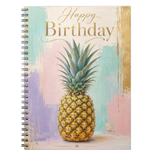 Gouden Ananas Tropische Verjaardag Notitieboek