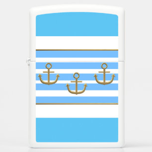 gouden anker blauwe witte achtergrond