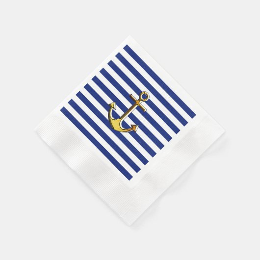 Gouden Anker op Navy Stripes Servet (Hoek)