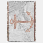 gouden anker roos witte marmer deken (Voorkant Verticaal)