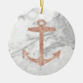 gouden anker roos witte marmer keramisch ornament (Voorkant)