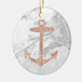 gouden anker roos witte marmer keramisch ornament (Links)