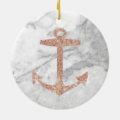 gouden anker roos witte marmer keramisch ornament (Achterkant)