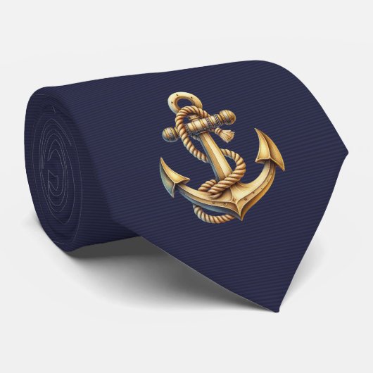 Gouden Anker Stropdas (Opgerold)