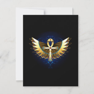 Gouden Ankh met vleugels Feestdagenkaart