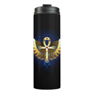 Gouden Ankh met vleugels Thermosbeker