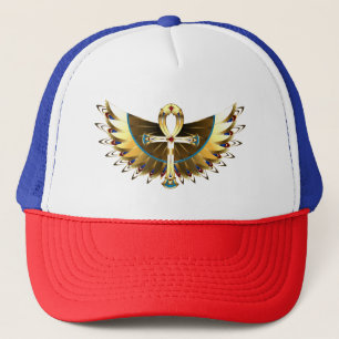 Gouden Ankh met Vleugels Trucker Pet