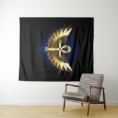 Gouden Ankh met Vleugels Wandkleed (In Situ (horizontaal))