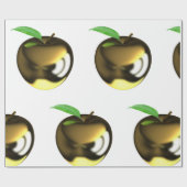 Gouden appel met Blad Glanzend Metallic Cadeaupapier (Vlak)