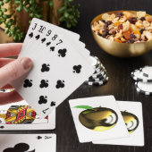 Gouden appel met Blad Glanzend Metallic Pokerkaarten (Insitu)
