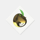 Gouden appel met Blad Glanzend Metallic Servet (Hoek)