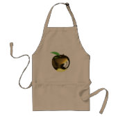 Gouden appel met Blad Glanzend Metallic Standaard Schort (Voorkant)