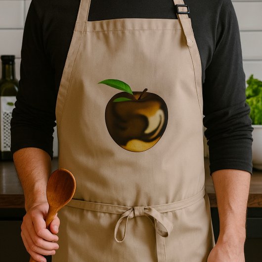 Gouden appel met Blad Glanzend Metallic Standaard Schort