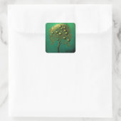 Gouden appelboom vierkante sticker (Tas)