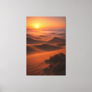 Gouden Arabische Woestijnstond - Cinematic Landsch Canvas Afdruk