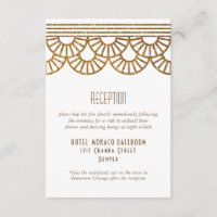 Gouden Art Deco Fan bruiloft uitnodiging ontvangst