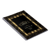 Gouden Art Deco Gatsby Bruiloftsplanner in stijl v Notitieboek (Rechterzijde)