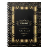 Gouden Art Deco Gatsby Bruiloftsplanner in stijl v Notitieboek (Voorkant)