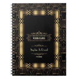 Gouden Art Deco Gatsby Bruiloftsplanner in stijl v Notitieboek