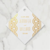 Gouden Art Deco Gatsby Stijl Aangepaste bruiloft Bedankjes Labels (Voorkant)