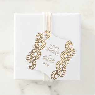 Gouden Art Deco Gatsby Stijl Bruiloft Bedankjes Labels