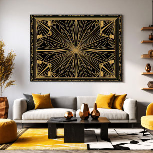 Gouden Art Deco Luxe Kunst Canvas Afdruk