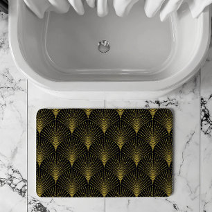 Gouden Art-deco Patroon Met Monogram Badmat