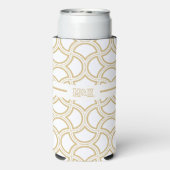 Gouden Art Deco patroon op wit (Seltzer Achterkant)