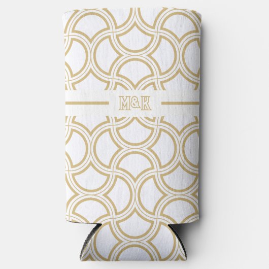 Gouden Art Deco patroon op wit (Voorkant)