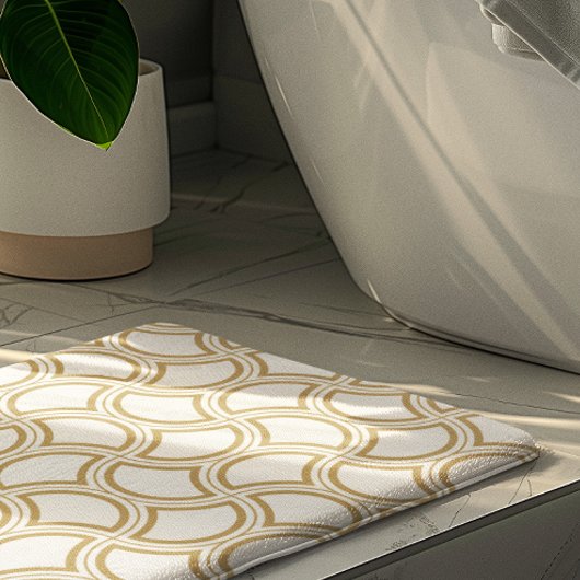 Gouden Art Deco patroon op wit Badmat