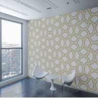 Gouden Art Deco patroon op wit