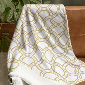 Gouden Art Deco patroon op wit Fleece Deken