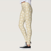 Gouden Art Deco patroon op wit Leggings (Links)