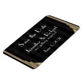 Gouden Art Deco Stripe Bruiloft Save the Date Magneet (Linkerzijde)