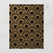 Gouden Art Deco Waier Huwelijksinformatiekaart Informatiekaartje (Achterkant)