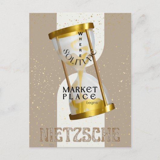 Gouden Art Nouveau Introvert Filosofie citaat Briefkaart (Voorkant)