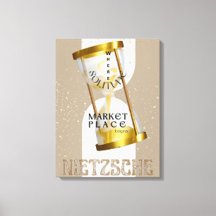 Gouden Art Nouveau Introvert Filosofie citaat Canvas Afdruk