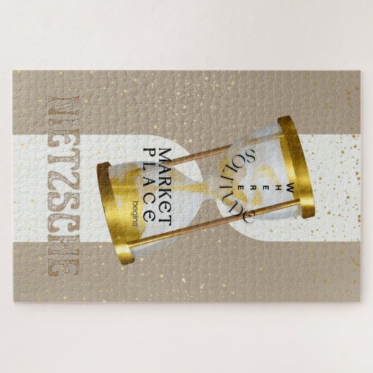 Gouden Art Nouveau Introvert Filosofie citaat Legpuzzel (Horizontaal)