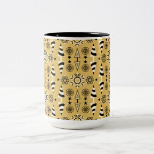 Gouden Art Nouveau kerstdecoratie Tweekleurige Koffiemok