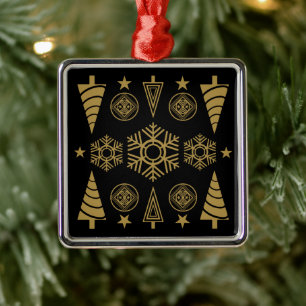 Gouden Art Nouveau Kerstmis Decoratief Metalen Ornament