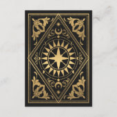 Gouden Art Nouveau Tarot Gotische bruiloft Details Informatiekaartje (Achterkant)
