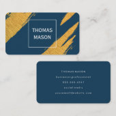 Gouden artistieke markeringen met witte doos visitekaartje (Voorkant / Achterkant)