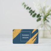 Gouden artistieke markeringen met witte doos visitekaartje (Staand voorkant)