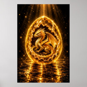 Gouden Aura Drakenei Poster