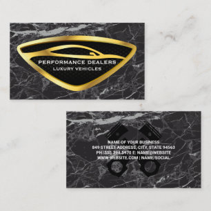 Gouden Auto Logo Black Marble Luxury Visitekaartje