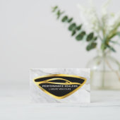 Gouden Auto | Marmeren Achtergrond Visitekaartje (Staand voorkant)